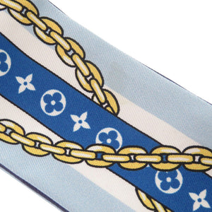 美品 ルイ ヴィトン バンドーBB LV ボウ M96174 シルク ブルー スカーフ LV 0022【中古】LOUIS VUITTON