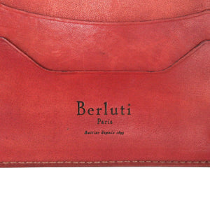 美品 ベルルッティ ガスパール レザー レッドブラウン 赤茶 二つ折り財布 0024【中古】BERLUTI