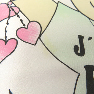 美品 クリスチャンディオール J'ADORE DIOR スカーフ ハート リボン 花 女の子 シルク ホワイト 0026【中古】Christian Dior