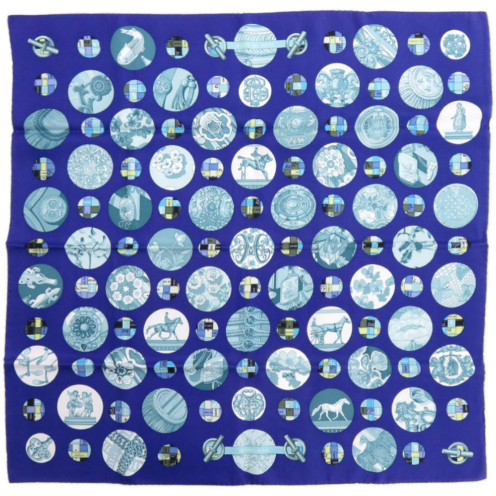 新品同様 エルメス カレH65 ポワ ド ソワ Pois de Soie シルク マルチカラー スカーフ 0042【中古】HERMES