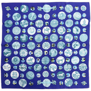 新品同様 エルメス カレH65 ポワ ド ソワ Pois de Soie シルク マルチカラー スカーフ 0042【中古】HERMES