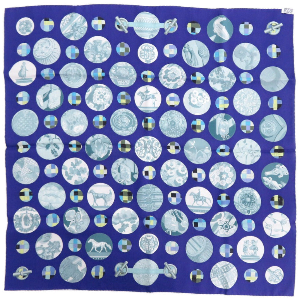 新品同様 エルメス カレH65 ポワ ド ソワ Pois de Soie シルク マルチカラー スカーフ 0042【中古】HERMES