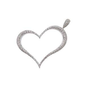 美品 ハートモチーフ ダイヤ D2.00ct K18WG ペンダント トップ 8.1g ネックレストップ ホワイトゴールド ダイヤモンド ジュエリー 0052【中古】