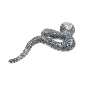 新品同様 ペンダントトップ ダイヤ0.35ct サファイア4.72ct K18WG ヘビモチーフ ペンダントトップ ホワイトゴールド ダイヤモンド ネックレス ジュエリー 0054【中古】