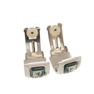 美品 エルメス エマイユ イルカ メタル シルバー イヤリング 0069【中古】HERMES