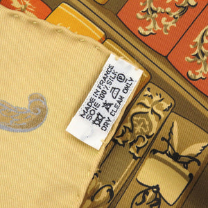 新品同様 エルメス カレ45 プチカレ Bibliotheque 図書館 シルク マルチカラー スカーフ 0087【中古】HERMES