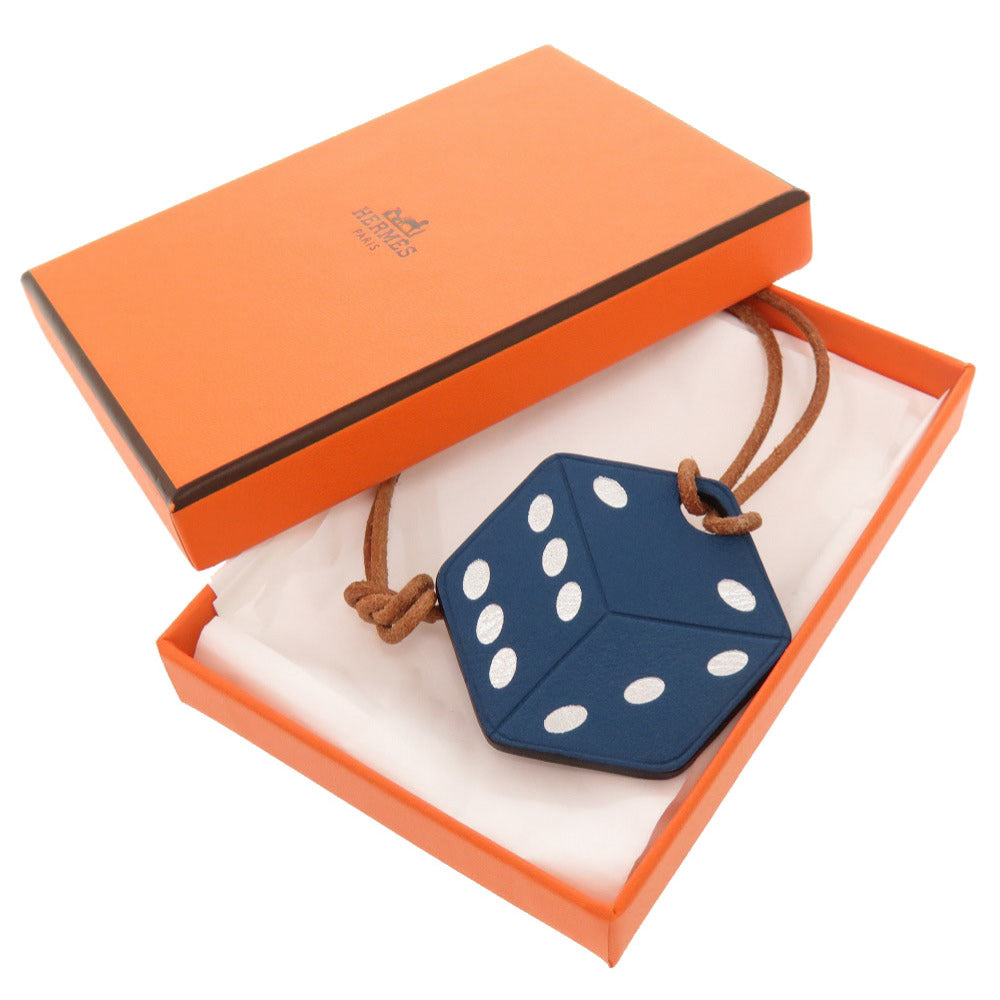 新品同様 エルメス サイコロ ダイス 大阪ヒルトン限定 ヴォースイフト ブルーブライトン バッグチャーム 0096 【中古】 HERMES