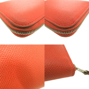 エルメス アザップコンパクト シルクイン コインケース X TS 011 AU レザー オレンジ 0097【中古】HERMES