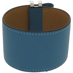 美品 エルメス エラン ヴォースイフト メタル ブルージーン 青 B刻印 バングル 0100【中古】HERMES