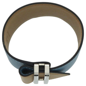 美品 エルメス エラン ヴォースイフト メタル ブルージーン 青 B刻印 バングル 0100【中古】HERMES