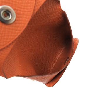 美品 エルメス バスティア ヴォーエプソン フー 橙 □R刻印 コインケース 財布 0102【中古】HERMES