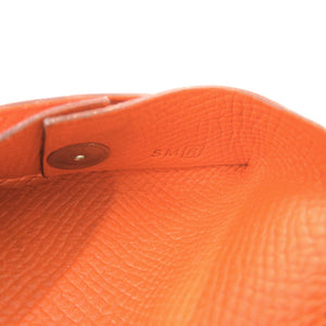 美品 エルメス バスティア ヴォーエプソン フー 橙 □R刻印 コインケース 財布 0102【中古】HERMES