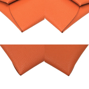 美品 エルメス バスティア ヴォーエプソン フー 橙 □R刻印 コインケース 財布 0102【中古】HERMES