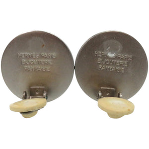 美品 エルメス セリエ マット メタル シルバー 銀 イヤリング 0109【中古】HERMES