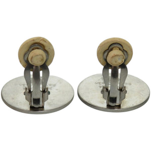 美品 エルメス セリエ マット メタル シルバー 銀 イヤリング 0109【中古】HERMES