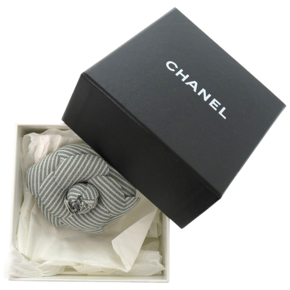美品 シャネル カメリア コットン グリーン 緑 ブローチ 0143【中古】CHANEL