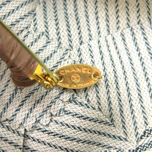 美品 シャネル カメリア コットン グリーン 緑 ブローチ 0143【中古】CHANEL