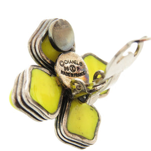 美品 シャネル ココマーク　フラワーモチーフ メタル/ストーン イエロー 96P イヤリング 0149 アクセサリー【中古】CHANEL