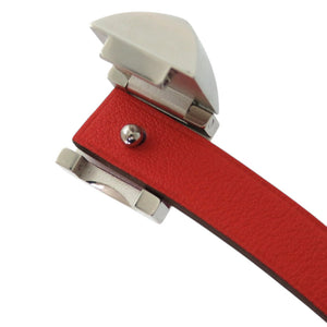 新品同様 エルメス ドゥブルトゥール アンフィニ メドール レザー メタル オレンジ 紫 バイカラー ブレスレット 0160【中古】HERMES