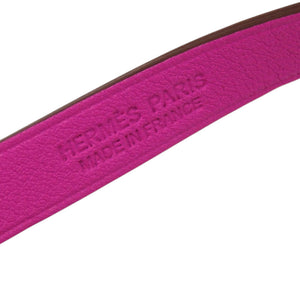 新品同様 エルメス ドゥブルトゥール アンフィニ メドール レザー メタル オレンジ 紫 バイカラー ブレスレット 0160【中古】HERMES