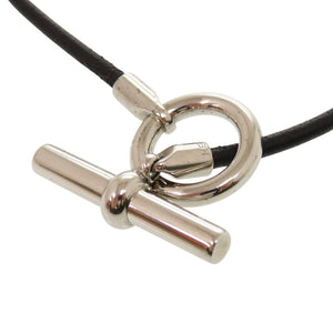 美品 エルメス グレナン レザー ブラック シルバー金具 2連ブレスレット 0184【中古】HERMES