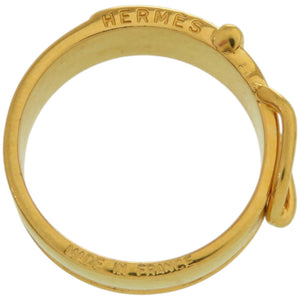 美品 エルメス サンチュール メタル ゴールド 金 スカーフリング 0192【中古】HERMES