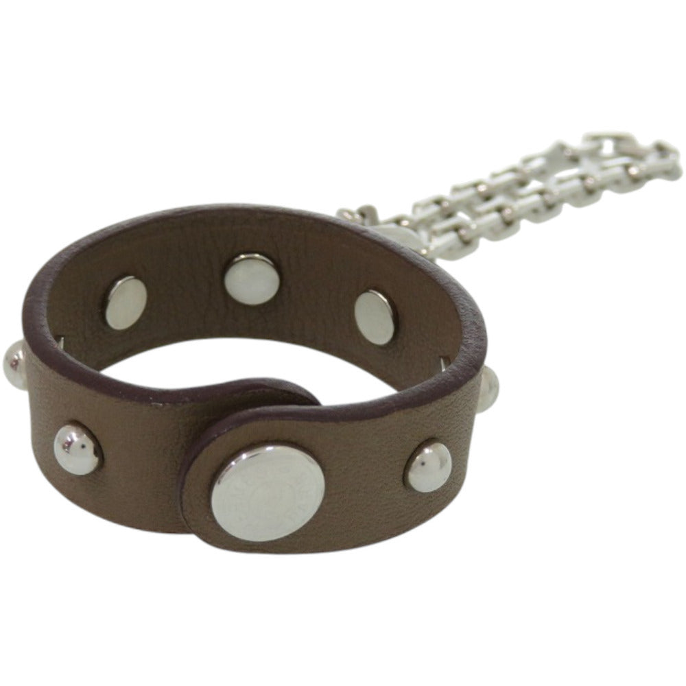 美品 エルメス グローブホルダー エトゥープ スイフト シルバー金具 茶 キーホルダー 0202【中古】HERMES