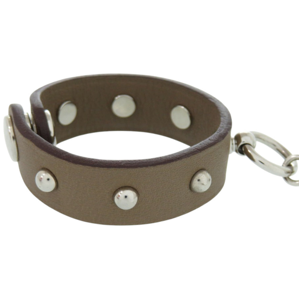 美品 エルメス グローブホルダー エトゥープ スイフト シルバー金具 茶 キーホルダー 0202【中古】HERMES