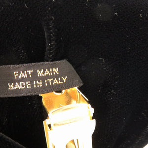 美品 アレクサンドルドゥパリ リボン ベロア ブラック 黒 バレッタ 0217【中古】