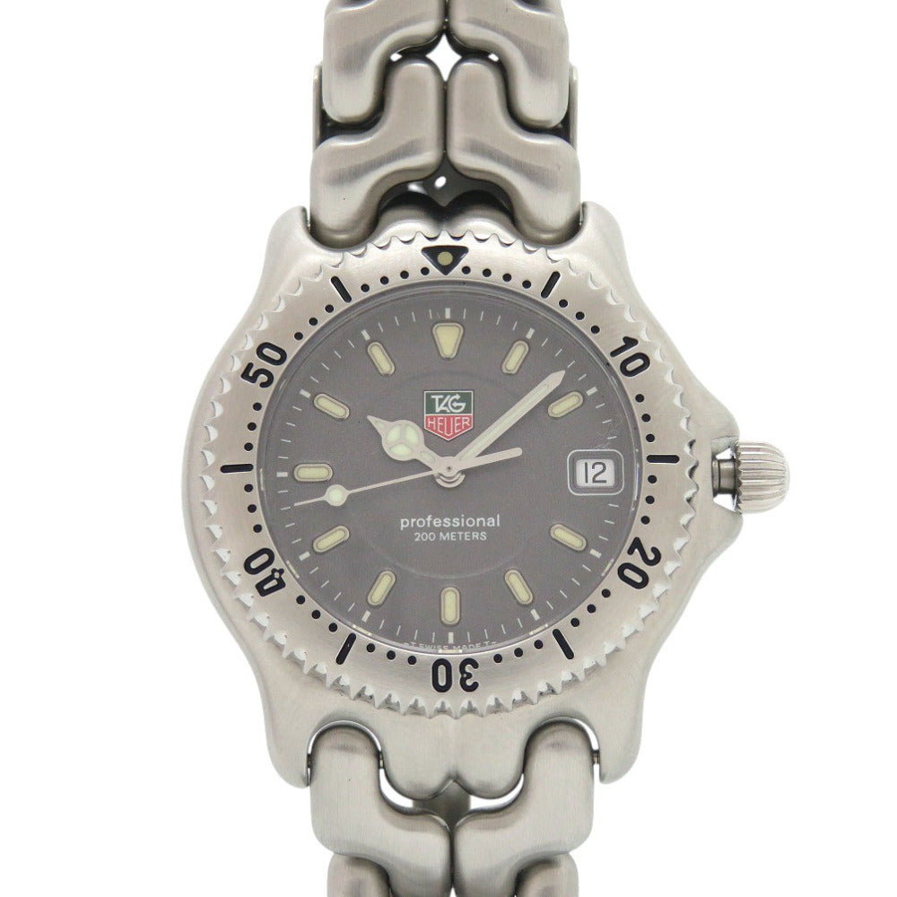 美品 タグホイヤー セル デイト WG1113-0 プロフェッショナル クオーツ 腕時計 SS グレー 0233【中古】TAG HEUER