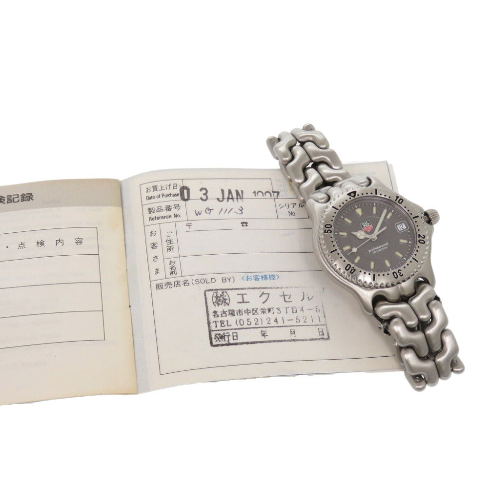 美品 タグホイヤー セル デイト WG1113-0 プロフェッショナル クオーツ 腕時計 SS グレー 0233【中古】TAG HEUER