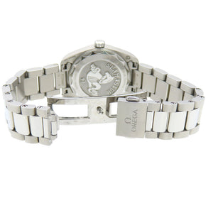 美品 オメガ シーマスター アクアテラ 4Pダイヤ 220.10.28.60.60.001 クオーツ 腕時計 SS パープル 紫文字盤 0238【中古】OMEGA レディース