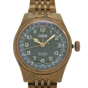 オリス ビッグクラウン ブロンズ ポインターデイト 01 754 7741 3167 SS グリーン 自動巻き 腕時計 0239【中古】ORIS