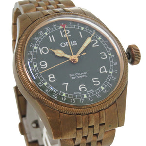 オリス ビッグクラウン ブロンズ ポインターデイト 01 754 7741 3167 SS グリーン 自動巻き 腕時計 0239【中古】ORIS