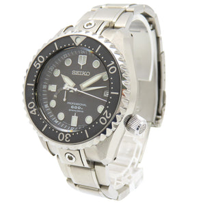美品 セイコー スプリングドライブ プロスペックス マリンマスター プロフェッショナル 600m 5R66-0AD0 / SBDB001 腕時計 チタン/SS ブラック 黒文字盤 0240【中古】SEIKO メンズ