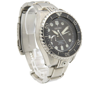 美品 セイコー スプリングドライブ プロスペックス マリンマスター プロフェッショナル 600m 5R66-0AD0 / SBDB001 腕時計 チタン/SS ブラック 黒文字盤 0240【中古】SEIKO メンズ
