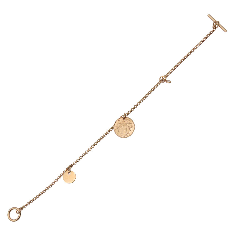 新品同様 エルメス エクスリブリス PM K18ピンクゴールド/ダイヤモンド ブレスレット ダイヤ ジュエリー 0251【中古】HERMES