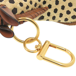 新品同様 トリーバーチ キリン ラフィア ベージュ キーホルダー 0270【中古】Tory Burch