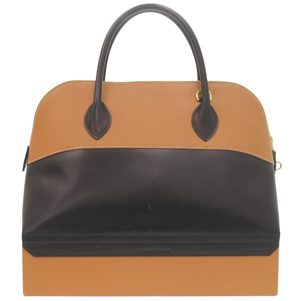 エルメス マクファーソン ボックスカーフ/ヴォーシャモニー ブラック/ゴールド バイカラー ゴールド金具 □J刻印(2006年製) ハンドバッグ 0297【中古】HERMES メンズ