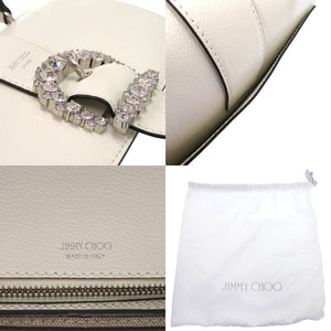 美品 ジミーチュウ 2WAY マデリン レザー シルバー金具 ホワイト 白 ハンドバッグ 0325【中古】JIMMY CHOO