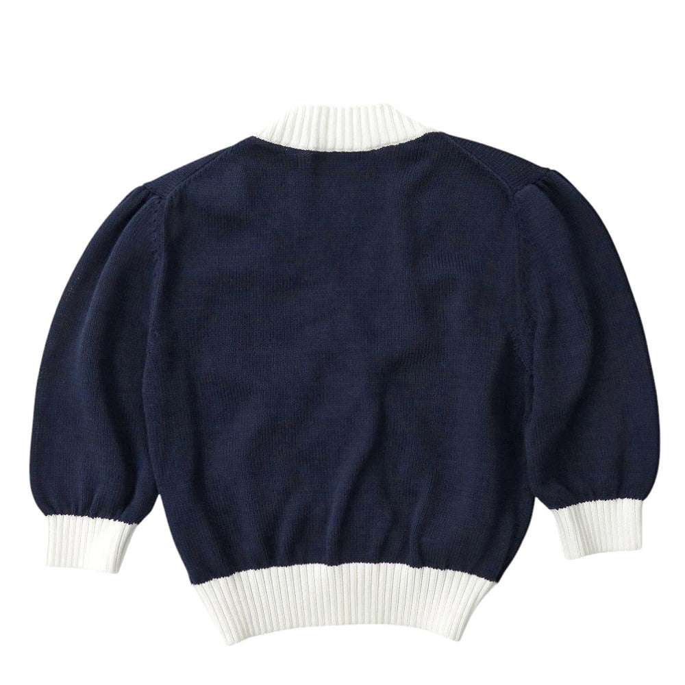 新品同様 プラダ クロップド コットン カーディガン P25I04 サイズ36 コットン ネイビー 半袖 ニット 0331【中古】PRADA