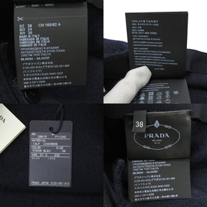 新品同様 プラダ P112XE カシミヤ ネイビー ミニスカート 巻きスカート 0332【中古】PRADA