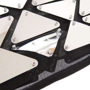 プラダ ミラーパネル P126UR S222 コットン シルバー/ブラック ミニスカート 0333【中古】PRADA