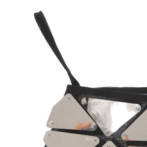 プラダ ミラーパネル P126UR S222 コットン シルバー/ブラック ミニスカート 0333【中古】PRADA