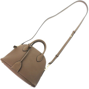 美品 ボナベンチュラ 2way エマバッグ 22シュリンク BBGT1-ET シュリンクカーフレザー ゴールド金具 エトープ 茶 ハンドバッグ 0342【中古】BONAVENTURA