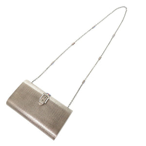 美品 グッチ 725758 メタル クリスタル シルバー チェーンショルダーバッグ ショルダーバッグ 0347【中古】GUCCI