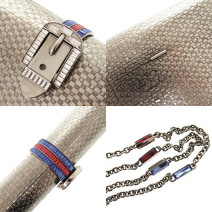 美品 グッチ 725758 メタル クリスタル シルバー チェーンショルダーバッグ ショルダーバッグ 0347【中古】GUCCI