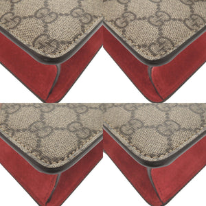 美品 グッチ ディオニュソス GGスプリーム スエード 421970 ベージュ レッド チェーンショルダーバッグ ショルダーバッグ 0349【中古】GUCCI