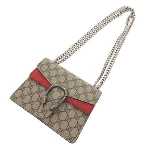 美品 グッチ ディオニュソス GGスプリーム スエード 421970 ベージュ レッド チェーンショルダーバッグ ショルダーバッグ 0349【中古】GUCCI