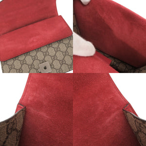 美品 グッチ ディオニュソス GGスプリーム スエード 421970 ベージュ レッド チェーンショルダーバッグ ショルダーバッグ 0349【中古】GUCCI